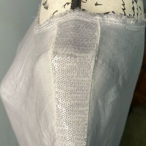 Nina Kendosa Paris Tunic women’s M Gray Boatneck Sequin Embellished Lightweight